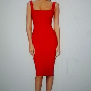 NWT Nookie Red Midi Dress "Neptune" Bodycon